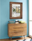 Wood Mirror Rectangular Framed Rustic Vintage Mirrors Decor Farmhouse Bedroom Bathroom Mirror for Dressing Table Entrance Large 20