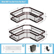 Shower Caddy Corner Organizer: 2Pack Adhesive Shower Shelf Essentials - No Drilling Stainless Steel Bathroom Storage Rack with Hooks and Toothpaste Holder - Shower Accessories