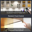 Under Cabinet Lighting Wireless with Remote,Rechargeable Battery Operated Closet Lights,3 Color Magnetic Dimmable led Strip Lights,Under Counter Lights for Kitchen,Shelf,Bedroom (Black-2PCS, 30cm)