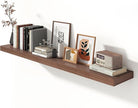 72 Inch Walnut Floating Shelf | 12 Inch Deep Floating Shelves Set of 1 | 72