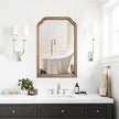 WallBeyond Wood Frame Wall Mirror Rounded Corner Arch Rectangle Mirror for Entryway, Living Room or Bedroom Home Decor - Light Woodgrain [20