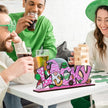 St Patricks Day Decor for Table Irish Lucky Decoration Leprechaun Wooden Centerpieces Rustic Farmhouse Sign for Tabletop Home Shelf Office St Patricks Day Party Decoration Pink