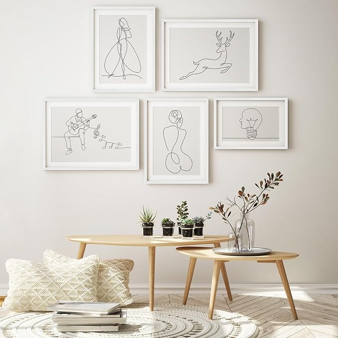 puthiac 12x18 Solid Oak Wood Picture Frame, Fits 8x12 with Mat or 12x18 Without Mat, Wall Display Only, Vertical or Horizontal, Plexi Front, 3 Pack, White