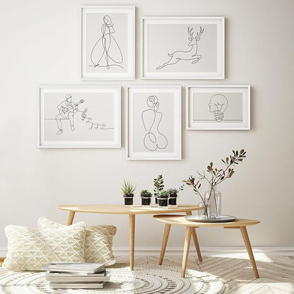 puthiac 12x18 Solid Oak Wood Picture Frame, Fits 8x12 with Mat or 12x18 Without Mat, Wall Display Only, Vertical or Horizontal, Plexi Front, 3 Pack, White