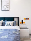 OAPRIRE Small Acrylic Floating Wall Shelves Set of 2, Flexible Use of Wall Space, 9 Inch Adhesive Display Shelf for Security Cameras/Smart Speaker/Action Figures, with Cable Clips - Clear Orange