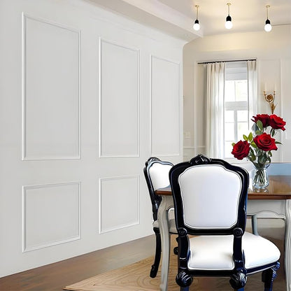Peel and Stick Wall Molding Kit,6 Sets Pre-Cut Wainscoting Panels for Interior Wall Moulding Decor,Pre Made Wainscoting Wall Panel for Home Decoration Accent Wall (24x54in)