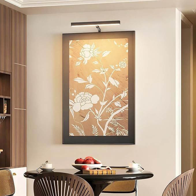 4W Plug in Picture Light for Paintings with Remote Control, 12" LED Art Display Lighting for Gallery, Dartboard, Artwork, Black Wall Mounted Picture Frame Light
