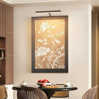 4W Plug in Picture Light for Paintings with Remote Control, 12" LED Art Display Lighting for Gallery, Dartboard, Artwork, Black Wall Mounted Picture Frame Light