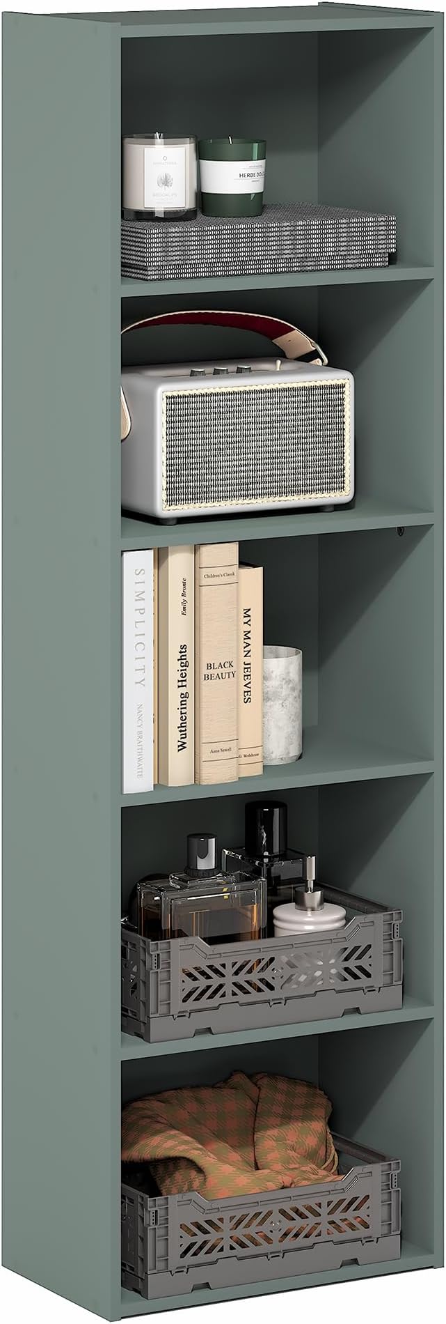 Furinno LUDER Book Shelf, 5-Tier Bookshelf, Bookcase, 9.4