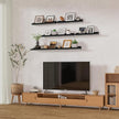 Heimlove Picture Ledge Shelf,48 inch Long Floating Shelves for Wall Set of 2,Black Picture Shelf with Lip for Wall Decor,Living Room,Bedroom,Bookshelf,Nursery,Perfume