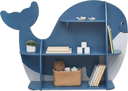 Delta Children Whale Bookcase - Greenguard Gold Certified, Blue