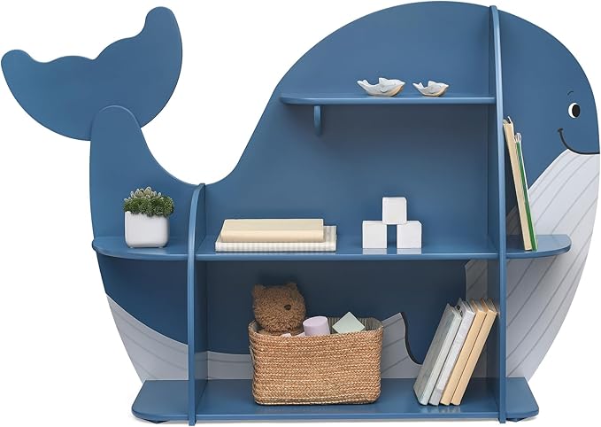 Delta Children Whale Bookcase - Greenguard Gold Certified, Blue