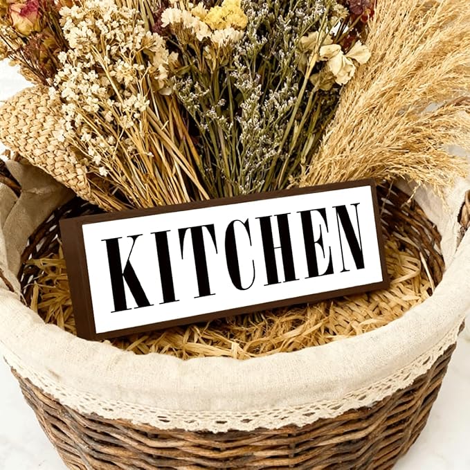 Kitchen Sign, Decorative Framed Wooden Box Sign, Kitchen Decor for Shelves, Dining Room Decoration, Wall Decors Art, Rustic Home Decors Tabletop, Housewarming Decor Accessories