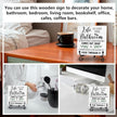 Funny Bathroom Shelf Decor, Life Is Like The Bathroom Signs Decors For Shelves, Small Toilet Restroom Accessories, Shelf Counter Decorations, Wood Plaque With Iron Stand Home Decor Gifts for Women