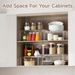Clear Kitchen Cabinet Organizer, Set of 2 Stackable Spice Rack, Acrylic Shelves for Pantry Organizers and Storage, Tiered Spice Organization for Cabinet, Shelf Organizer for Desk Countertop