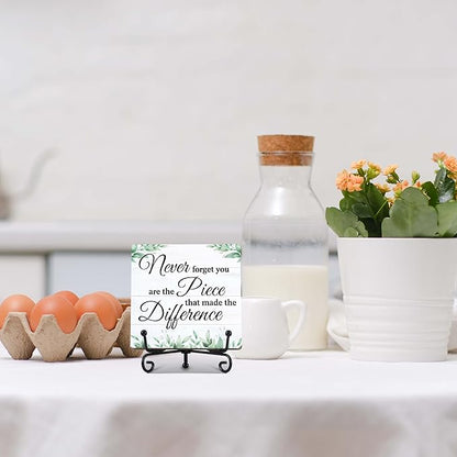 Thank You Appreciation Gifts for Mentor Teacher Nurse Employee, Never forget you are the Piece that Made the Difference Wooden Sign, Office Desk Decor - E12