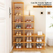 Bamboo Shoe Rack 12 Tier- Vertical Shoe Rack for Small Spaces, Tall Narrow Shoe Rack Organizer for Closet Entryway Corner Garage and Bedroom,Skinny Shoe Shelf with Free Stackable DIY