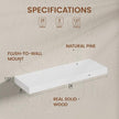 Heimlove 24 Inch Floating Shelves for Wall White Shelves Set of 2,Wall Mounted Rustic Wood 8 Inch Deep Floating Shelf with Invisible Brackets for Bedroom Kitchen Living Room