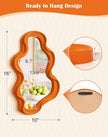 Small Decorative Mirror for Girly Bedroom Dresser Decor, Vivid Abstract Wavy Wall Mirrors for Home Aesthetic Book Coffee Shop Hotel Decoration, Unique Gift for Birthday Thanksgiving (Orange)