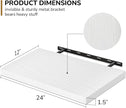 Fun Memories Floating Shelves - 2 Pack 12 Inch Deep Rustic Wooden Wall Shelves - Extra Deeper & Thicker Wall Mounted Storage Shelf for Living Room, Kitchen, Farmhouse - 24