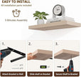 48 Inch Floating Shelves, 3D Textured Wood Grain, 48