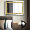 2 Piece Wall Mirrors, Crush Diamond Wall Decor, Gold Color Decorative Mirrors for Living Room, Bedroom, Bathroom. (11'x15')