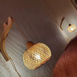 Frideko Bamboo Wall Sconces Set of Two Plug in, Boho Wall Lamp with Plug in Cord, Farmhouse Wall Light Fixtures with 9.84FT On/Off Switch Cord, Rattan Sconces Wall Lighting for Bedroom Living Room