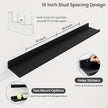 Axeman 40 Inch Floating Shelves | Black Picture Ledge Shelf Set of 3 | Rustic Wood Wall Shelves with Lip | 40