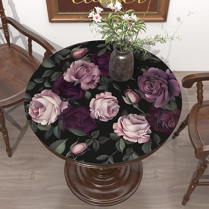 Purple Pink Rose Wallpaper Peel and Stick Vintage Floral Contact Paper 17.5in x393in Flowers Wall Paper Self Adhesive Waterproof Removable for Room Shelves Cabinet Drawer Table Decor Renter Friendly