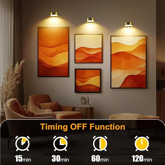 maylit 6 Pack Rechargeable Picture Lights, Battery Operated Sconces for Wall, Art Lighting for Paintings Wireless, Cordless Lights for Gallery Painting Picture Frame Photo Wall Poster Room Decor