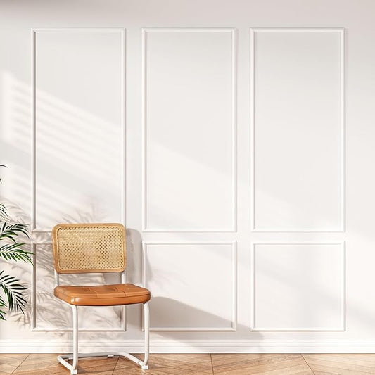 Peel and Stick Wainscoting Panels Kit, Premade Wall Molding Peel and Stick Panels for Interior Wall Trim, Easy DIY Wainscoting Panels Peel and Stick Decor