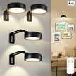 4 Pack Black Battery Operated Picture Light, Wireless Picture Lights for Wall with Remote Dimmable Timer, Lighting Modes Pictures Frame Light for Artworking,Magnetic Painting Lights Wall Decor