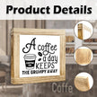 Funny Coffees Decor Sign A Coffee A Day Keeps The Grumpy Away Vintage Coffees Signs Funny Wood Wall Decor Farmhouse Cafe Sign Wall Decoration For Kitchen Office Bar Gift For Coffee Lovers 5.9x5.9 Inch