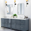 Wall Mount Mirror for Bathroom, Brushed Silver Metal Framed Rounded Corner Rectangular Vanity Mirror (24