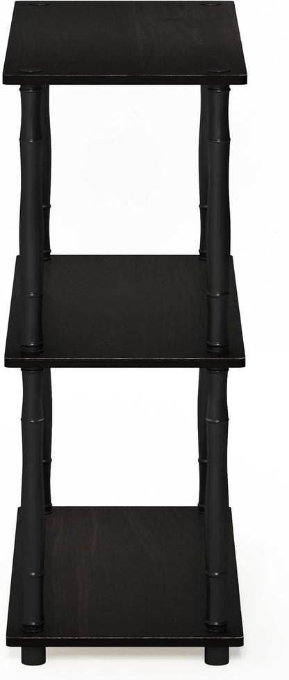 Furinno Turn-N-Tube 3-Tier Compact Multipurpose Shelf Display Rack with Classic Tube, Espresso/Black