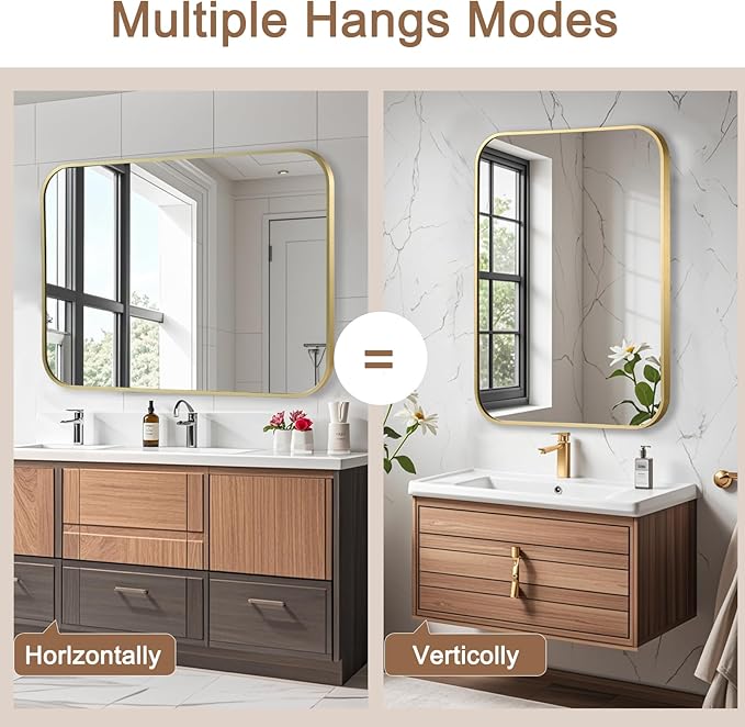 Brushed Gold Mirror, 24
