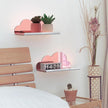 NiHome 2-Pack Rose Gold Mirror Finish Cloud-Shaped Acrylic Floating Shelves - Stylish Wall Decor for Bedrooms, Bathroom Vanity & More - Versatile Mirrored Shelves for Decorative Display and Storage