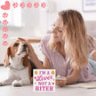 Valentines Cat Dog Desk Decor, Valentine's Day Gifts for Cats Dogs Lover Pet Parent, Valentine Home Office Table Sign Decoration for Shelf Tiered Tray, A Lover Not A Biter