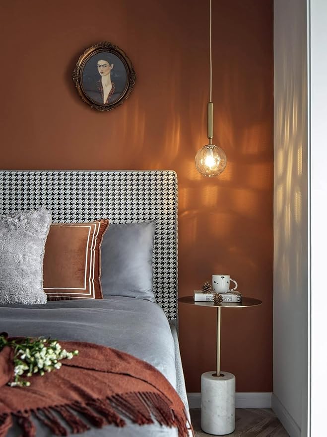 Safiyya Peel and Stick Wallpaper Dark Orange Contact Paper 393