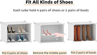 Shoe Rack Organizer, 24 Pair Shoe Storage Cabinet with Door Expandable Plastic Shoe Shelves for Closet,Entryway,Hallway,Bedroom,6 Tier