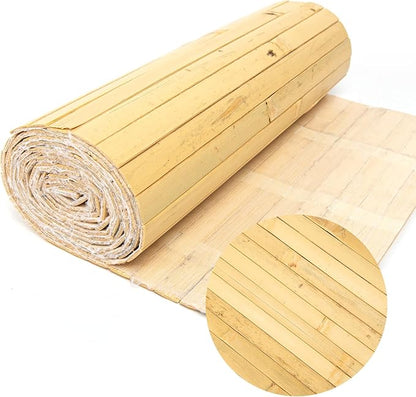 Natural Bamboo Wall Panel for Interior Wall Decor, Renewable Pole Wrap Wainscoting Paneling for Wall Ceiling Furniture Cabinet Office, 12 x 96 Inch, Natural