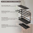 Pull Out Spice Rack Organizer for Cabinet, 2 Pack Metal Seasoning Organizer Slide Out Spice Storage Shelf No Assembly Vertical Spice Rack Pullout for Kitchen & Bahthroom No Drill(2 Tier,Black)