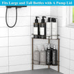 2 Tier Floor Standing Corner Shower Caddy Organizer Shelf with Hooks, Bathroom Shelves Stand Rack, Bronze