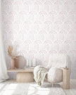 EeeComing Pink Peel and Stick Wallpaper Boho Wall Paper Peel and Stick Modern Contact Paper Self Adhesive Wallpaper for Bedroom and Bathroom Removable Cabinet Shelf Liner Vinyl 17.3”X197”