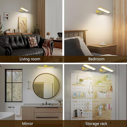 2Pack Battery Operated Picture Light, Wireless Painting Light with 3 Lighting Modes,Remote and Dimmable Timer Art Display Light for Picture Artworking Frame Portrait, Wall Decor Puck Lights