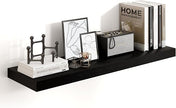 Heimlove Floating Shelves for Wall 55 Inch Long,Extra Large and Thick Wood Shelves Mounted Storage Hanging Shelf Invisible Bracket for Bedroom,Living Room,Kitchen,Office,Black