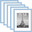 upsimples 11x14 Picture Frame Set of 5, Display Pictures 8x10 with Mat or 11x14 Without, Wall Gallery Photo Frames, Blue