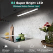 Under Cabinet Lighting, 84 LED Motion Sensor Light Indoor Rechargeable, 3200mAh Closet Lights Battery Operated for Kitchen Cabinets, Shelves, Walls