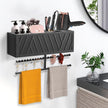 Rustic Hair Dryer Holder Wall Mounted,Hair Styling Tools & Accessories Organizer,Bathroom Supplies & hot Tools vanities Organizer Caddy,for Storage Flat Iron,Blow Dryer,Curling Iron,Towel