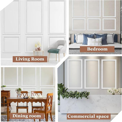 3 Set Peel and Stick Wall Molding Kit,Pre-Cut Wall Panels for Interior Wall Decor,Premade Wainscoting Panels Peel and Stick,Accent Wall Panel for Living Room Bedroom Decor